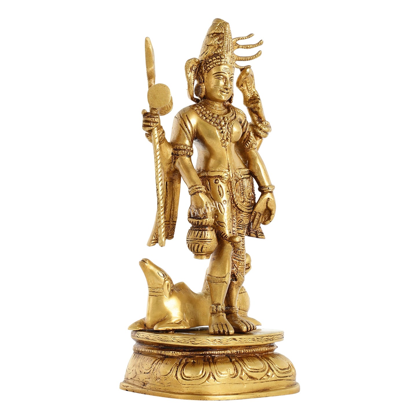 Brass Ardhanarishwara Idol - 12 Inch - Budhshiv.com