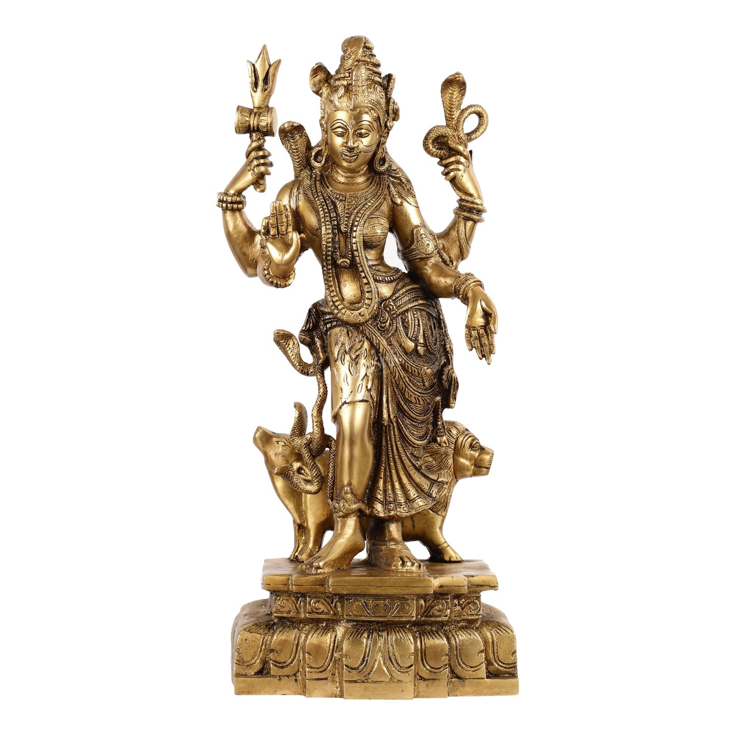 Brass Ardhanarishwara Statue - 19 Inch - Budhshiv.com