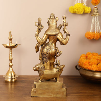 Brass Ardhanarishwara Statue - 19 Inch - Budhshiv.com