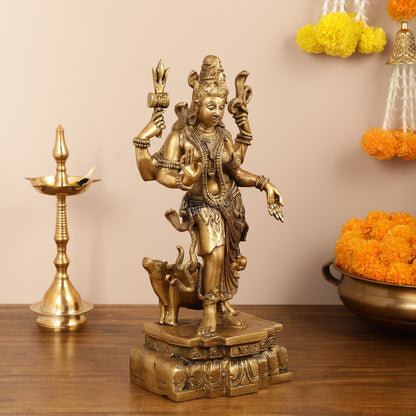 Brass Ardhanarishwara Statue - 19 Inch - Budhshiv.com