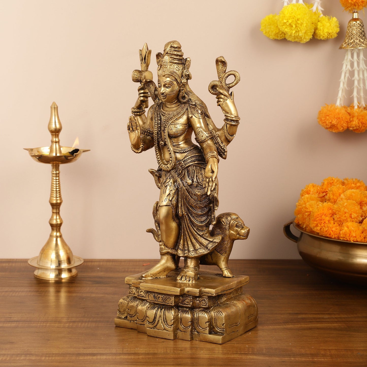 Brass Ardhanarishwara Statue - 19 Inch - Budhshiv.com