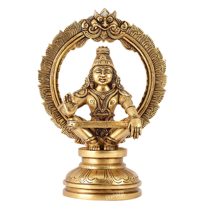 Brass Ayyappan Statue 10" - Budhshiv.com
