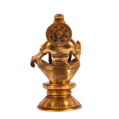 Brass Ayyappan Statue 8" - Budhshiv.com