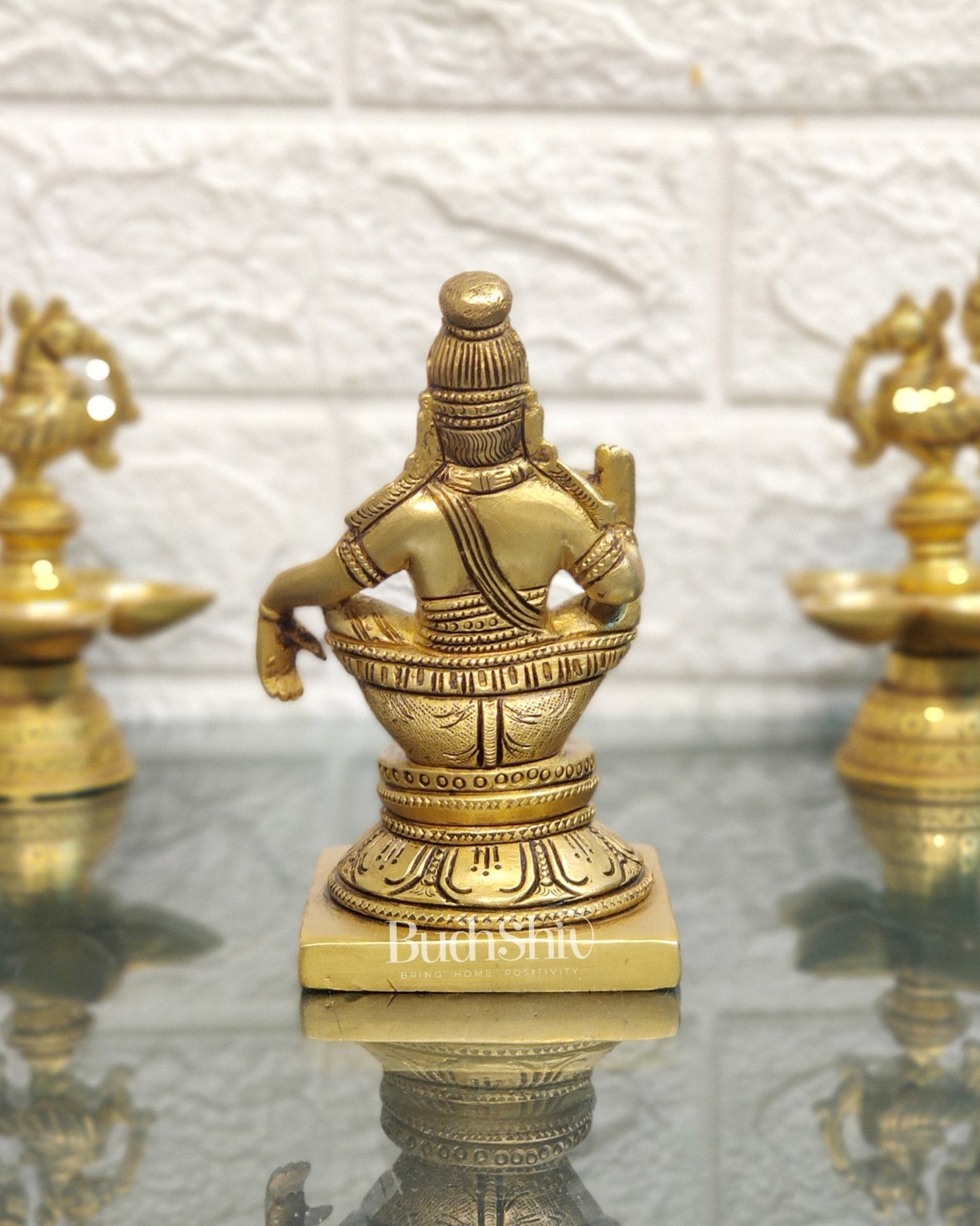 Brass Ayyappan Swamy Statue 5" - Budhshiv.com