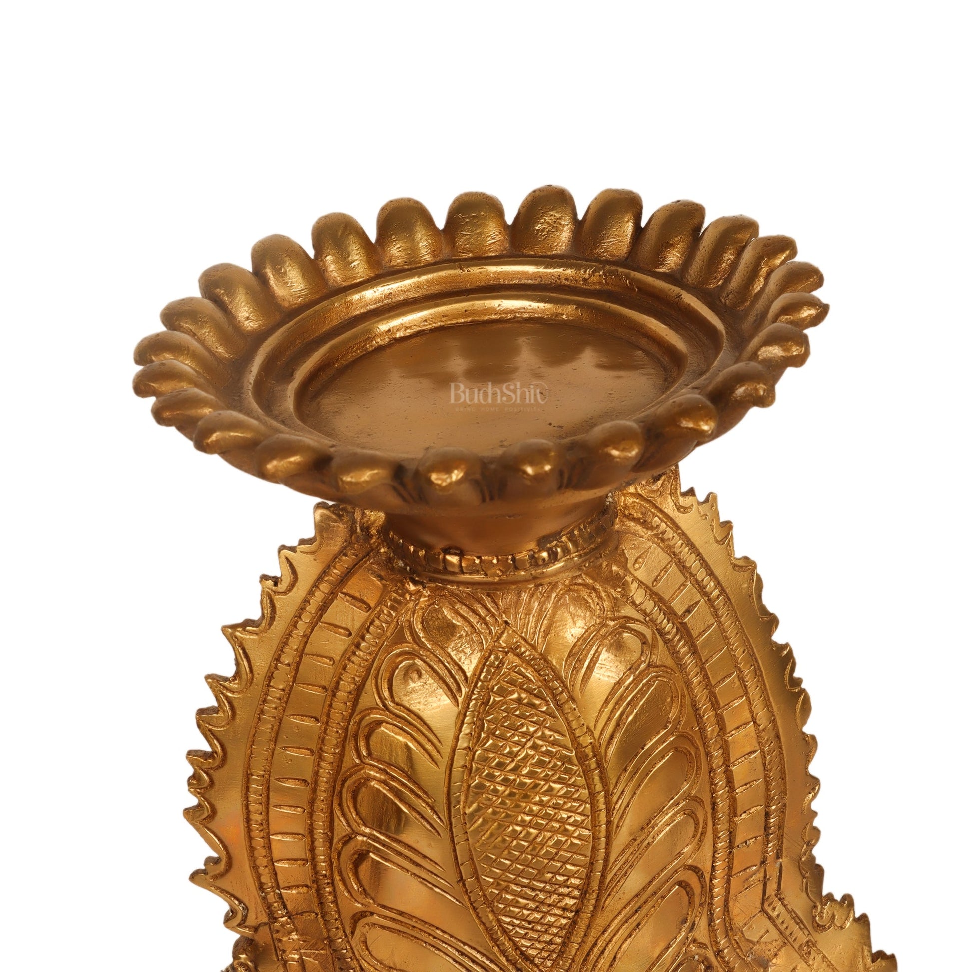Brass Buddha Candle Stand Brass Candle Holder 12" - Budhshiv.com