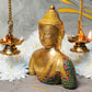 Brass Buddha head buddha Bust with Natural Stones 8 inch - Budhshiv.com