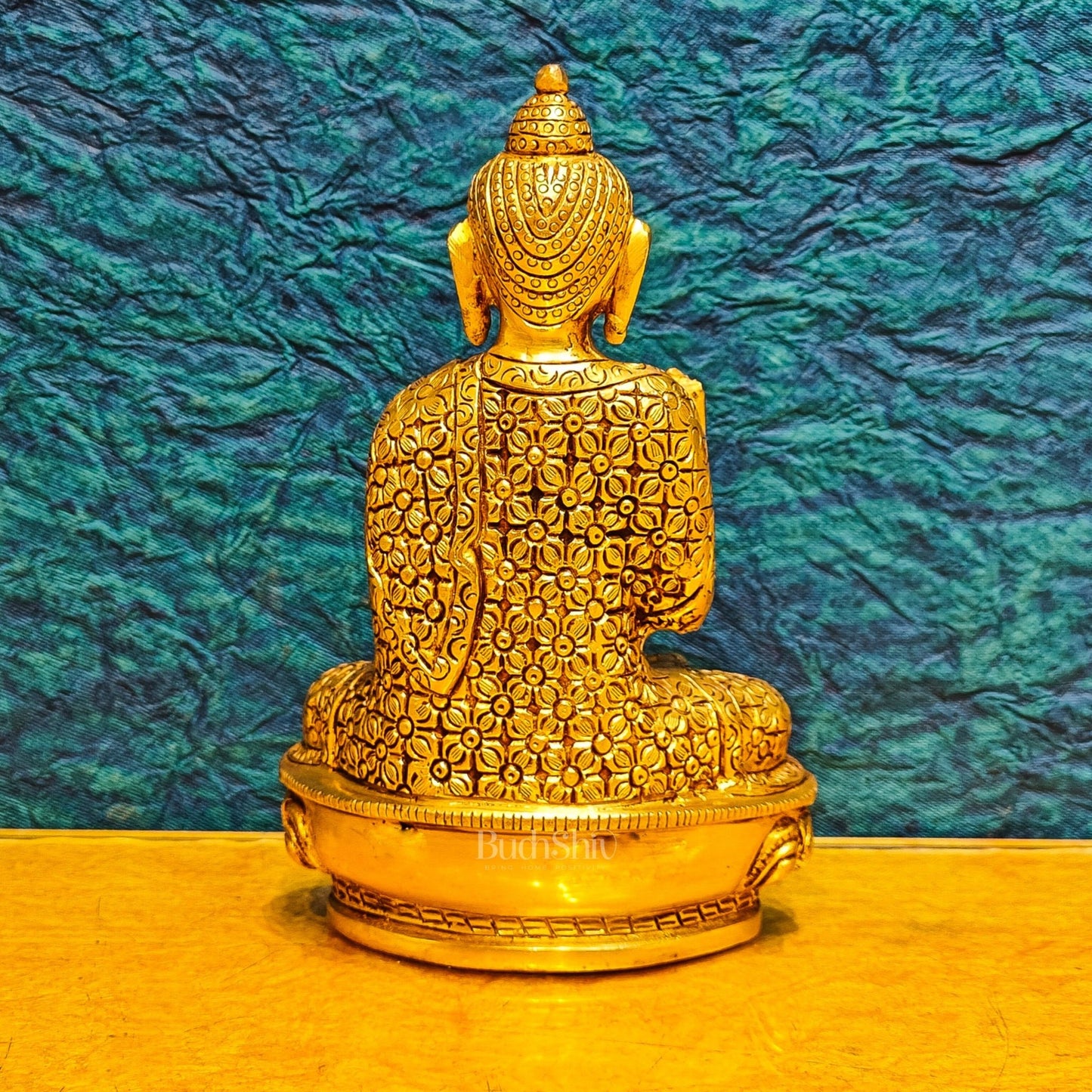 Brass Buddha Idol - 8" Abhaya Mudra Blessing Hand Statue - Budhshiv.com