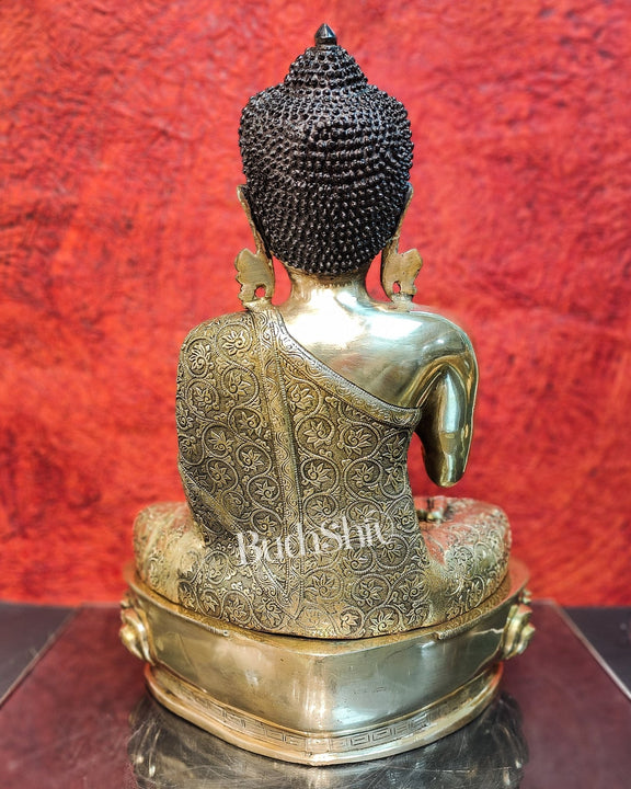 Brass Buddha Idol | Abhaya Mudra | 22 inch - Budhshiv.com