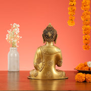 Brass Buddha Idol with Abhaya Mudra - 10 Inch - Budhshiv.com