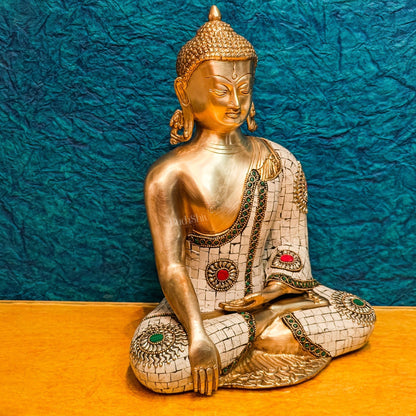Brass Buddha Statue 12" - Budhshiv.com