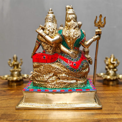 Brass Complete Shiv Parivar Idol - 10 Inch - Budhshiv.com