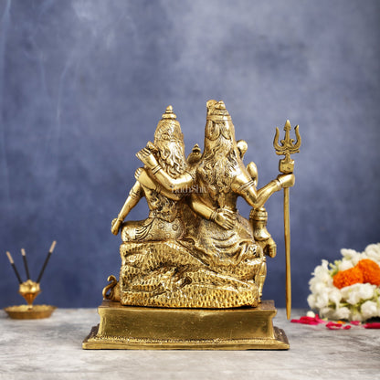 Brass Complete Shiv Parivar Idol - 10x8x6.5 Inch - Budhshiv.com