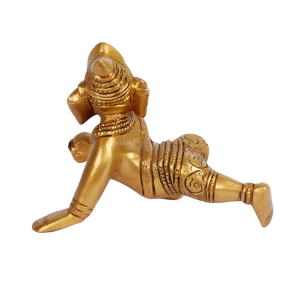 Brass Crawling Baby Ganesha Idol - Budhshiv.com