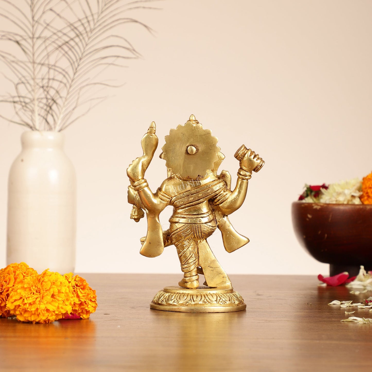 Brass Dancing Ganesha Idol | 6" Height | Artistic Elegance - Budhshiv.com