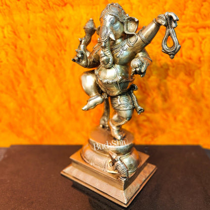 Brass Dancing Ganesha Statue ( 17" ) - Budhshiv.com