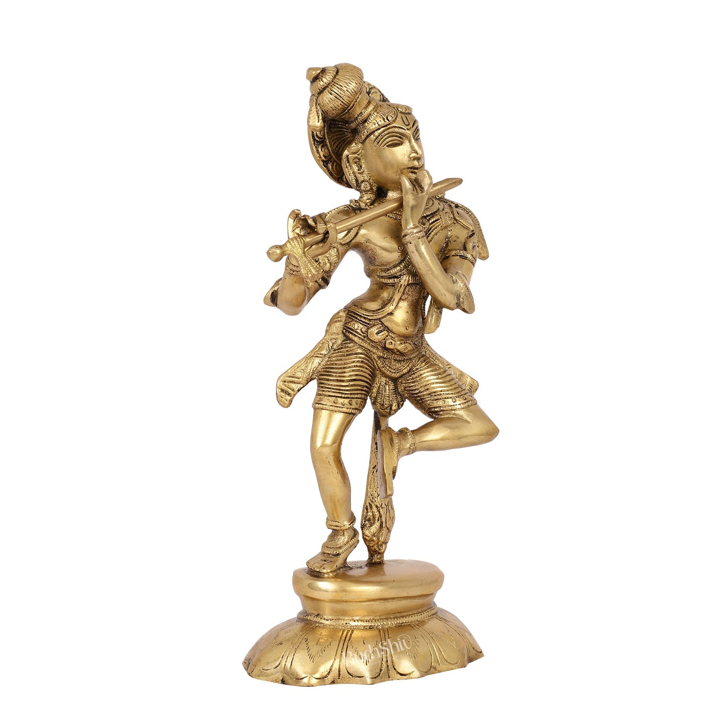 Brass Dancing Krishna idol 12" - Budhshiv.com