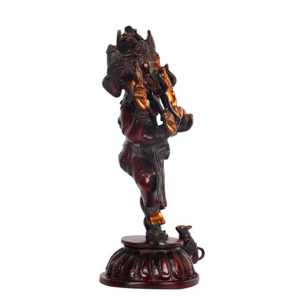 Brass Dancing Panchmukhi Ganesha Statue - 15 Inches - Budhshiv.com