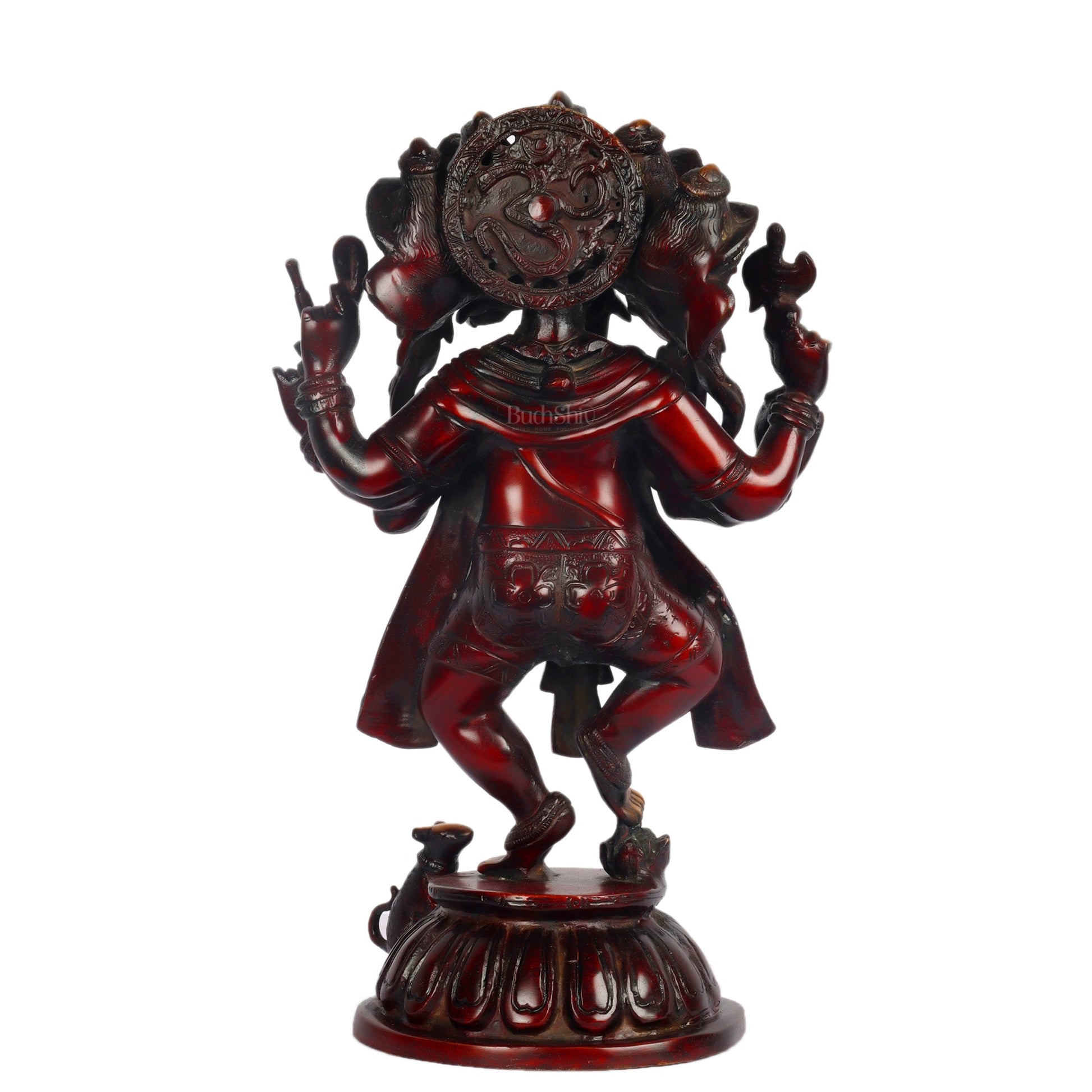 Brass Dancing Panchmukhi Ganesha Statue - 15 Inches - Budhshiv.com