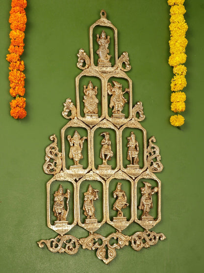 Brass Dashavatar Wall hanging - Budhshiv.com