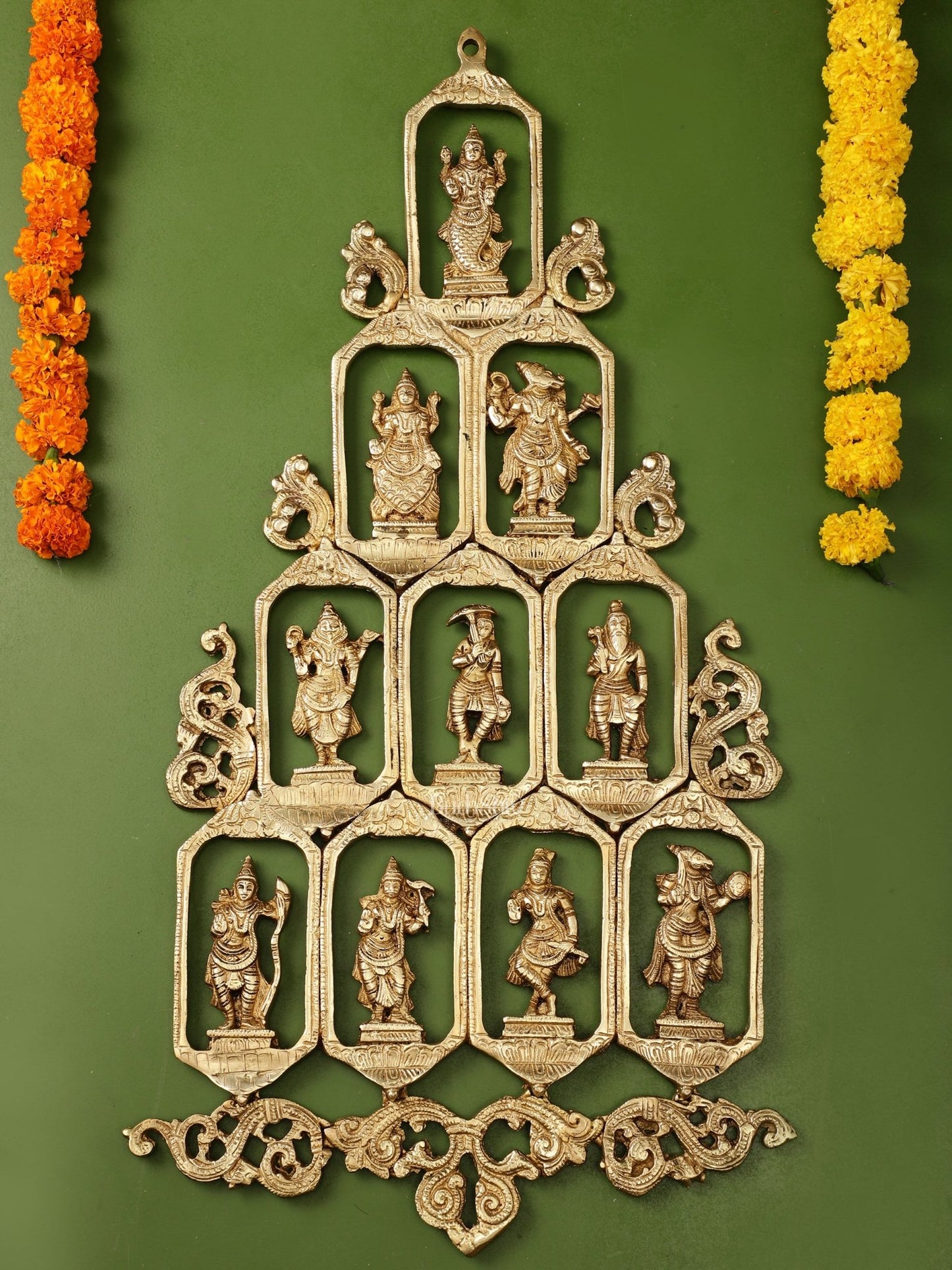 Brass Dashavatar Wall hanging - Budhshiv.com