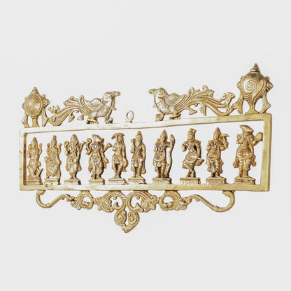 Brass Dashavatar Wall hanging - Budhshiv.com