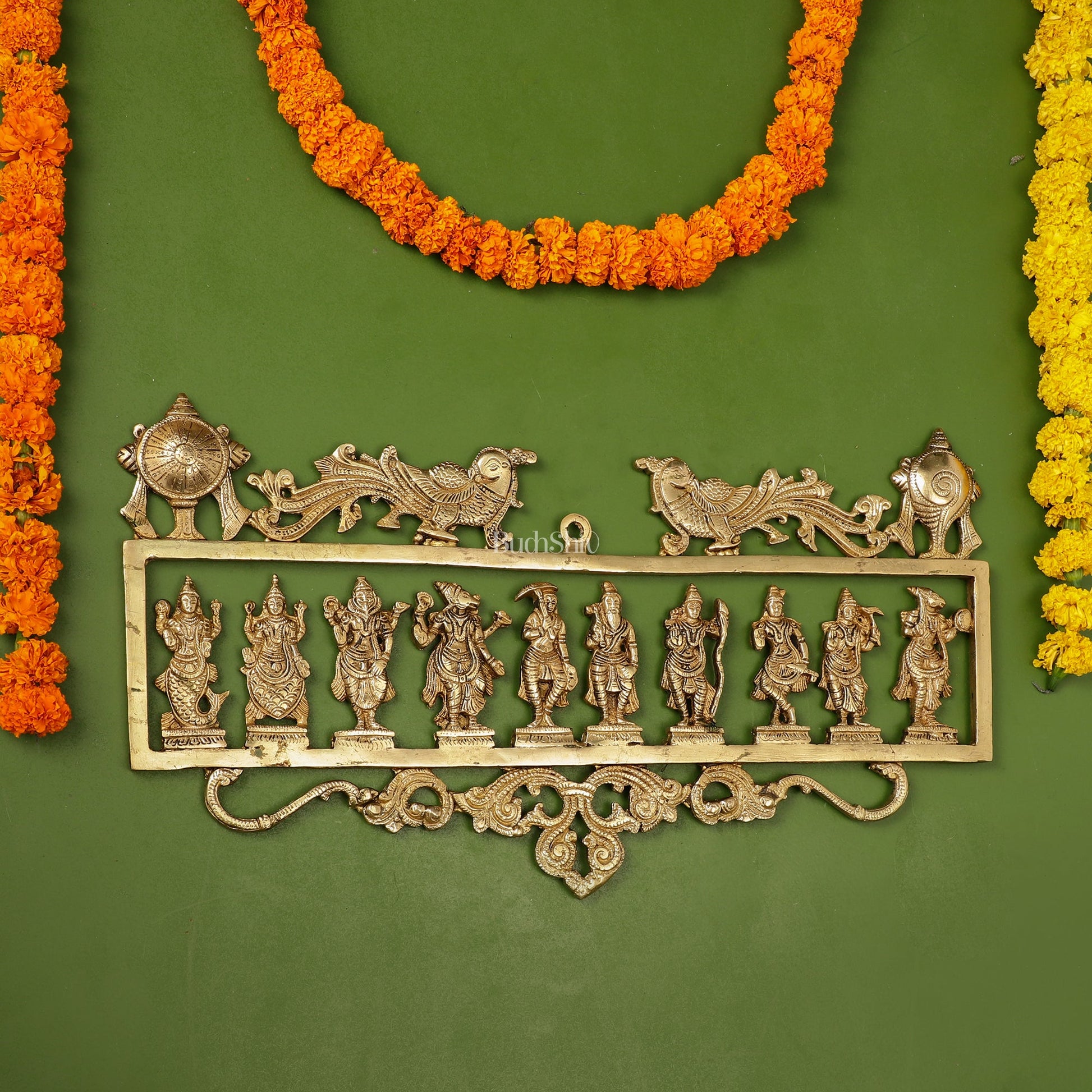 Brass Dashavatar Wall hanging - Budhshiv.com