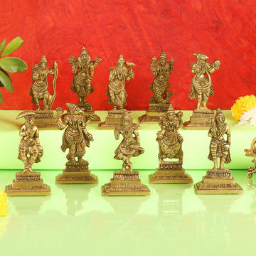 Brass Dashavatara idols 4.5 inches - Budhshiv.com