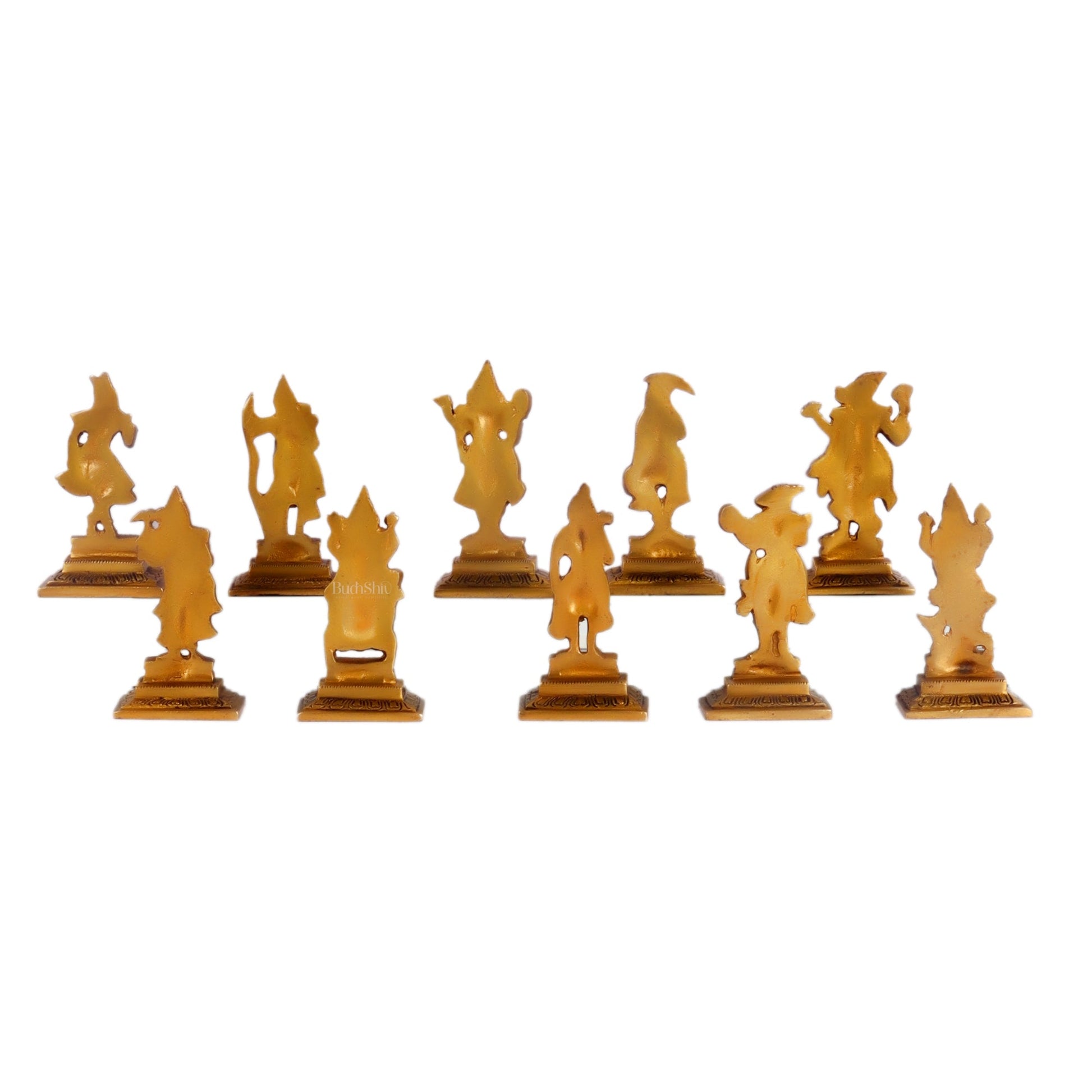 Brass Dashavatara idols 4.5 inches - Budhshiv.com