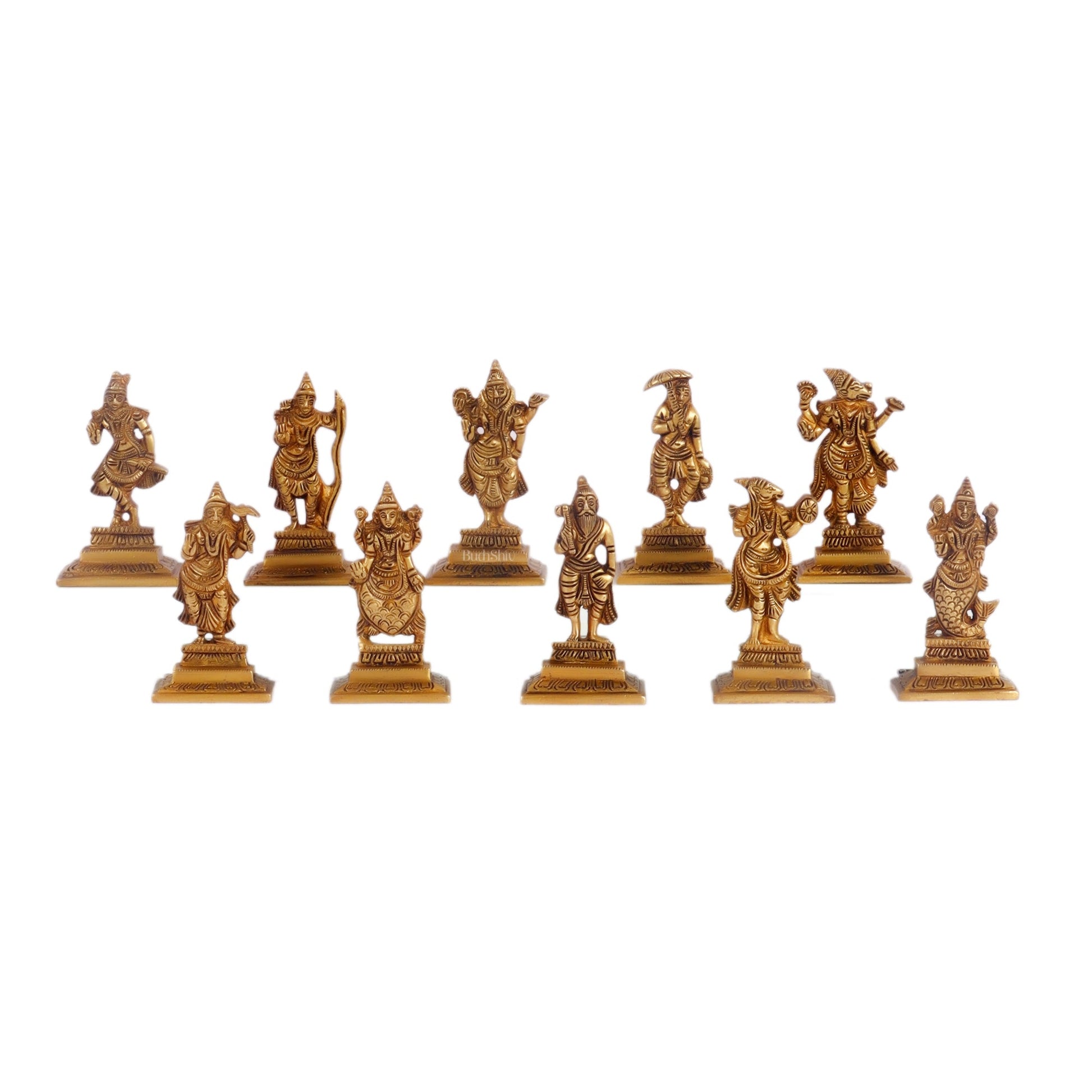 Brass Dashavatara idols 4.5 inches - Budhshiv.com
