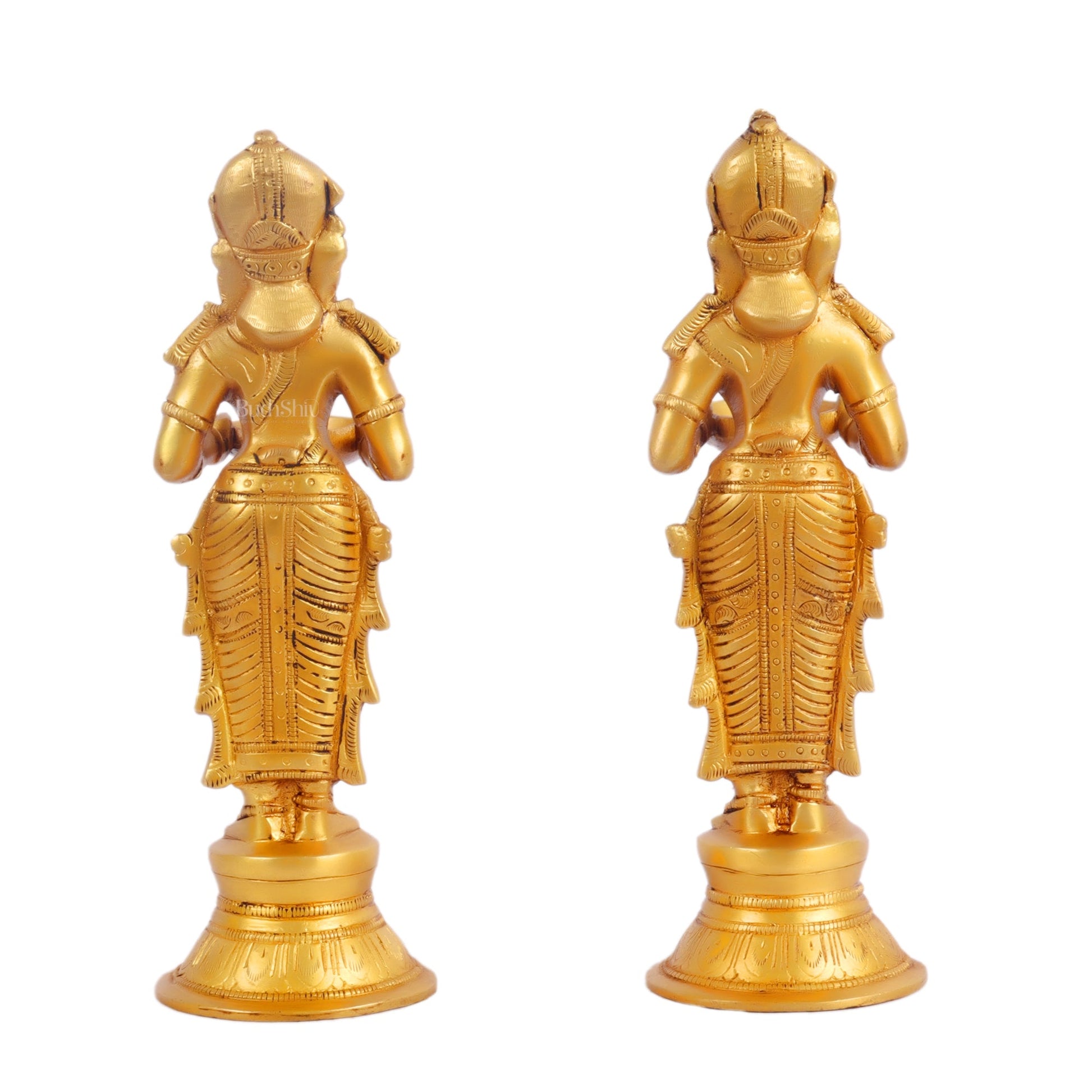 Brass Deep lakshmi/ Brass Deep Lady/ Brass Pavaai vilakku 9" - Budhshiv.com