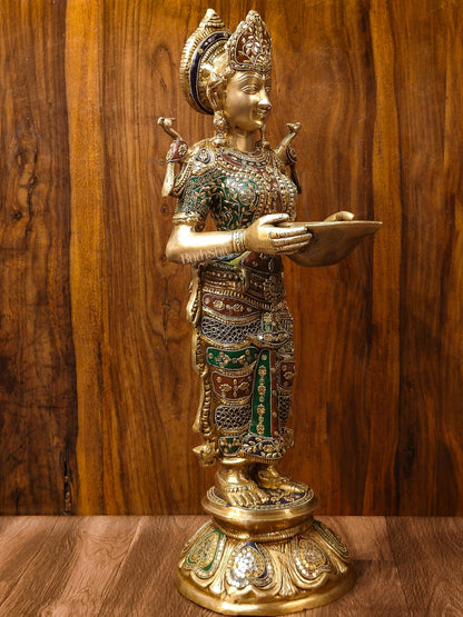 Brass Deep Lakshmi Pavaai Vilakku 30" - Budhshiv.com
