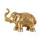 Brass Elephant Statues with Shankh and Chakra Engravings | 7.5" - Budhshiv.com