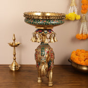 Brass elephant urli Large 21 inch - Budhshiv.com