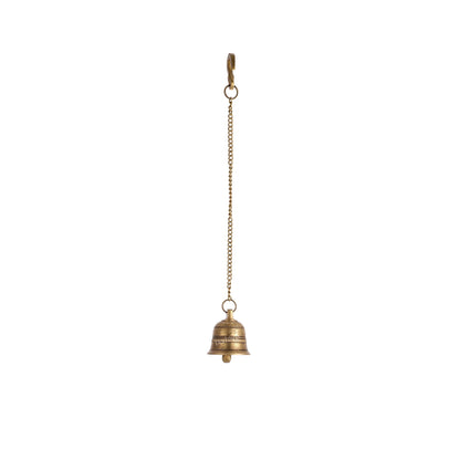 Brass Engraved hanging bell 3 inch diameter - Budhshiv.com