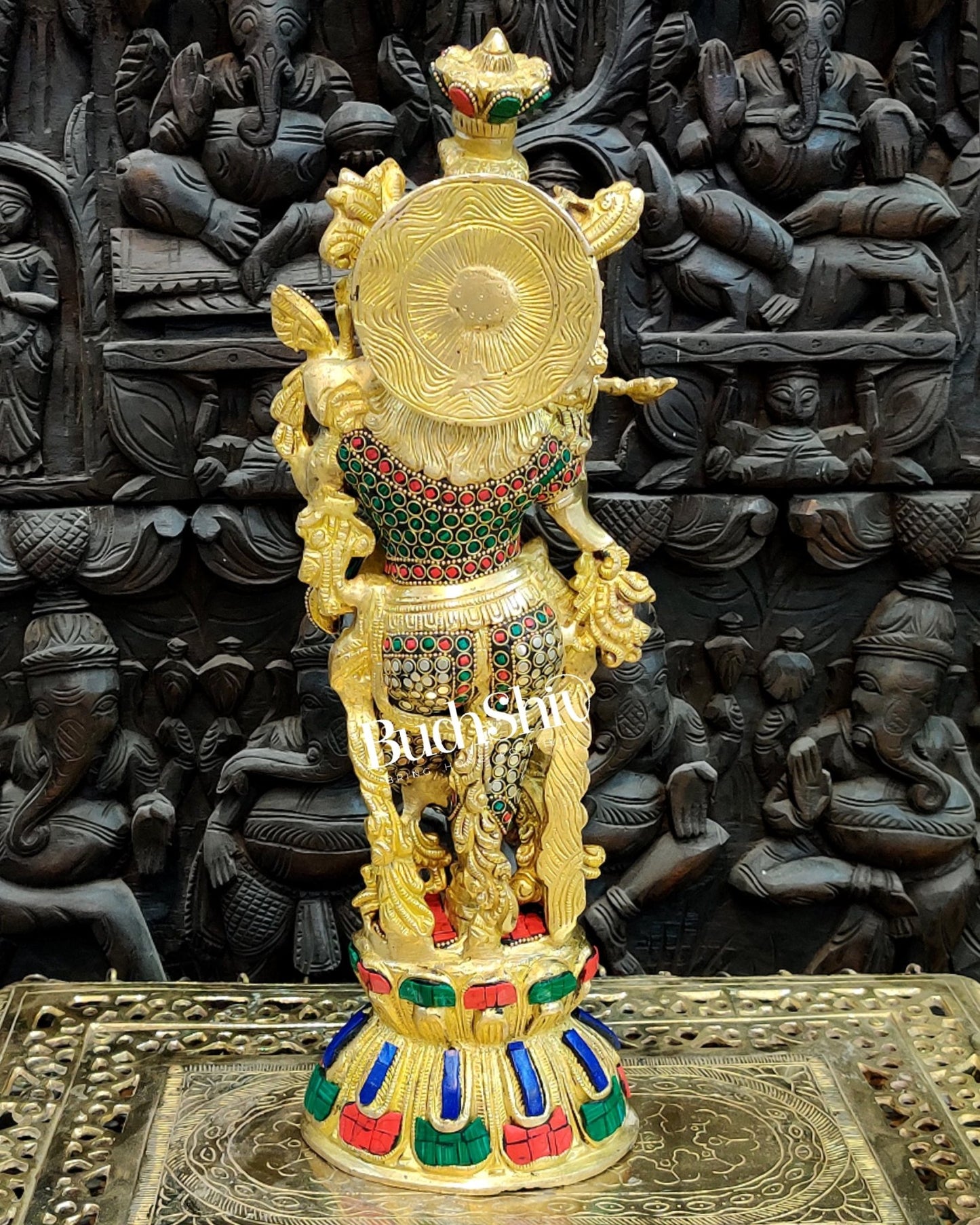 Brass Fine Quality Krishna Statue | 18 inch - Budhshiv.com