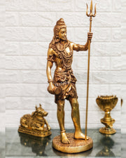 Brass Fine Quality Standing Shiva Statue | 23" Tall | Divine Elegance - Budhshiv.com