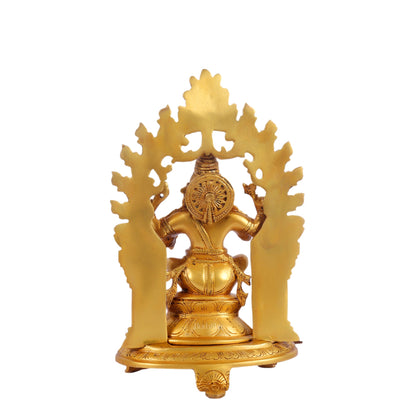 Brass Ganapathi Statue with Mouse 12 inch - Budhshiv.com