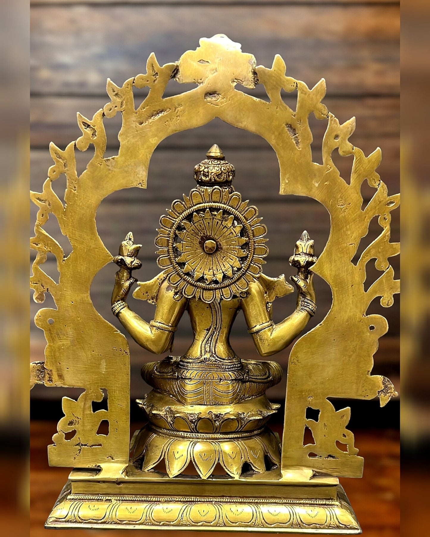 Brass Ganesh Lakshmi Large Idols - Antique Finish - 16 Inch - Budhshiv.com