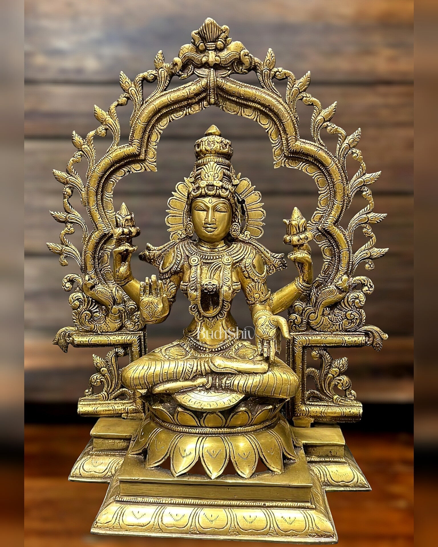 Brass Ganesh Lakshmi Large Idols - Antique Finish - 16 Inch - Budhshiv.com