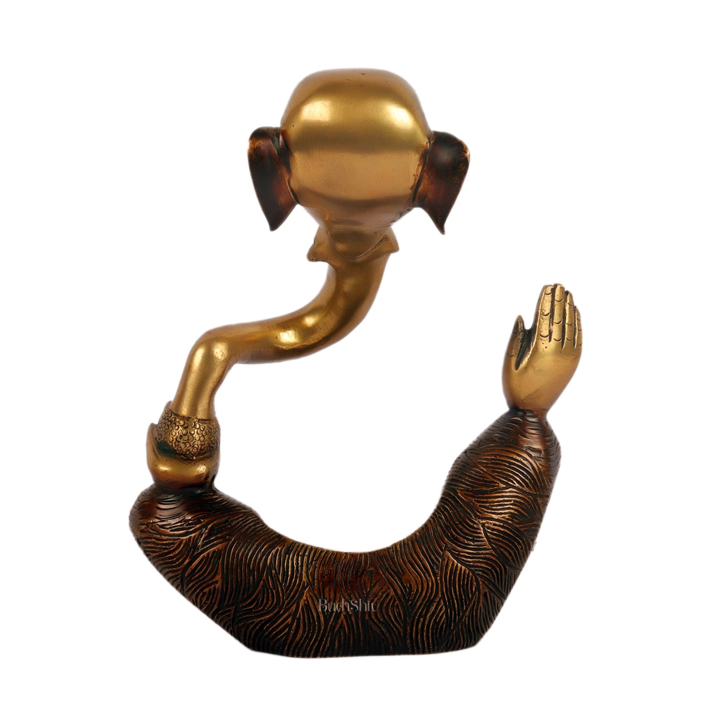 brass Ganesha modern Abstract Antique Gold Finish| Medium 8.5 inches Tall| 2.6 kgs - Budhshiv.com