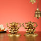 Brass Ganesha Music Set Idols - 5 Inch - Budhshiv.com