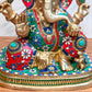 Brass Ganesha statue unique work - 15 inch - Budhshiv.com