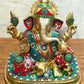 Brass Ganesha statue unique work - 15 inch - Budhshiv.com