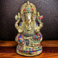 Brass Ganesha Statue with Stonework - 20" - Budhshiv.com