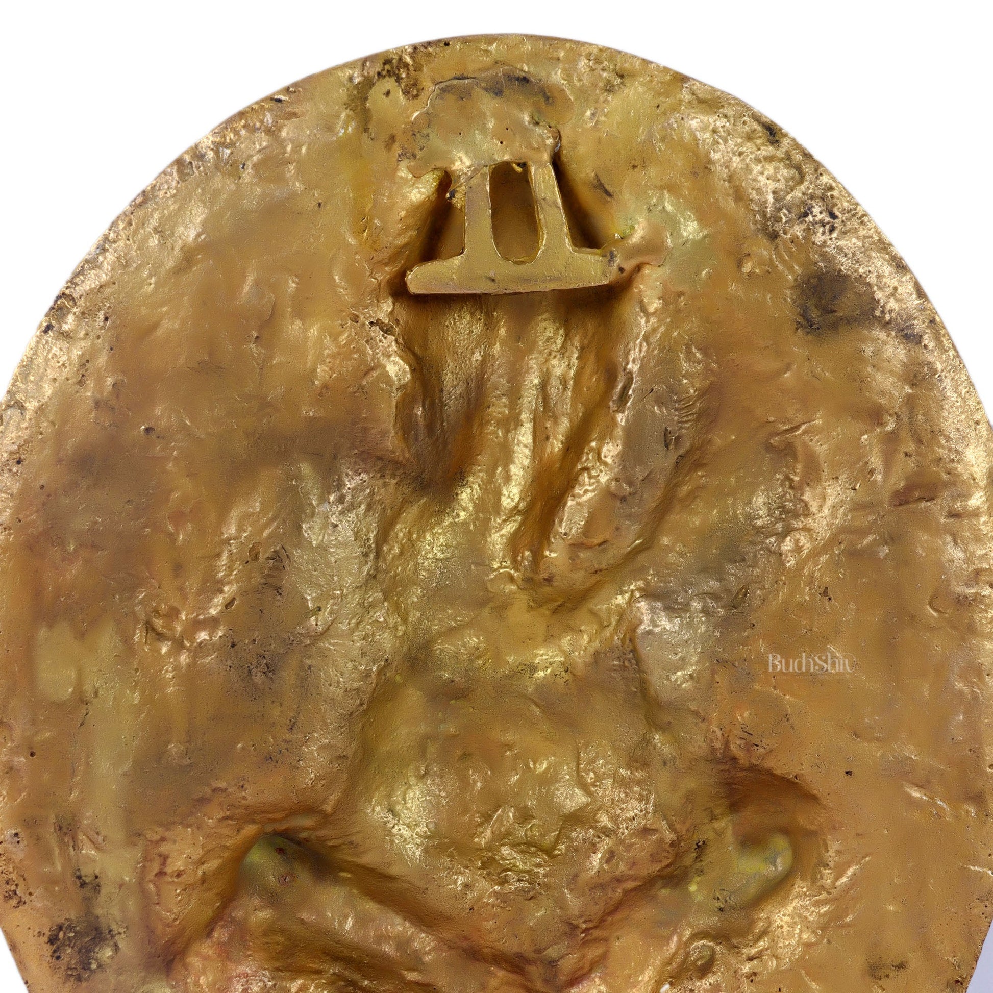 Brass Ganesha with modak bowl Wall Hanging Stonework 9" - Budhshiv.com