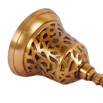 Brass hand bell for pooja 8.5" - Budhshiv.com