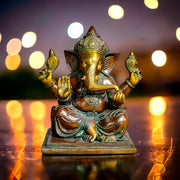 Brass Handcrafted Aashirwaad Ganesha 15" - Budhshiv.com