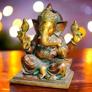 Brass Handcrafted Aashirwaad Ganesha 15" - Budhshiv.com
