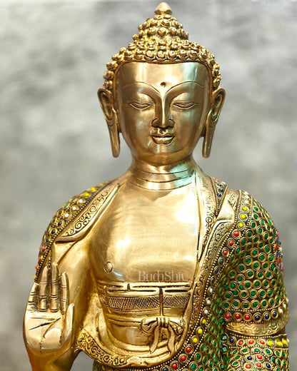 Brass Handcrafted Buddha Statue 21 inch - Budhshiv.com