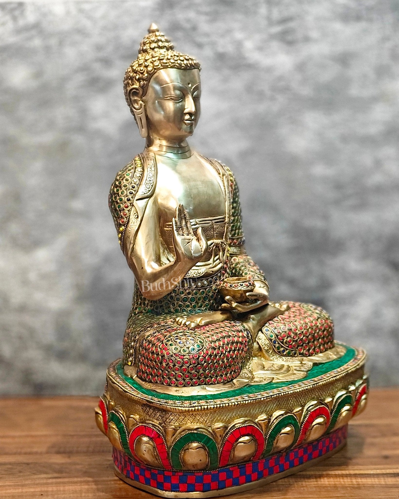 Brass Handcrafted Buddha Statue 21 inch - Budhshiv.com